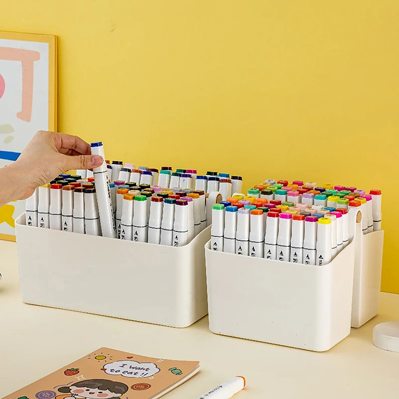 1Pc Multifunctional Storage Holder School Office Portable Pen Holder Storage Box Large Capacity Desktop Sundries Storage Basket