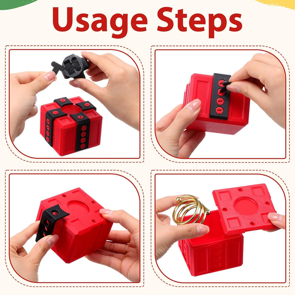 2 Pack Gotcha Box Annoying Gift Box with 3D Printed Screw, 3.15'' Gag Prank Gift Boxes, Funny Novelty Money Puzzle Boxes for Card Graduation Birthday Office White Elephant Party Favors