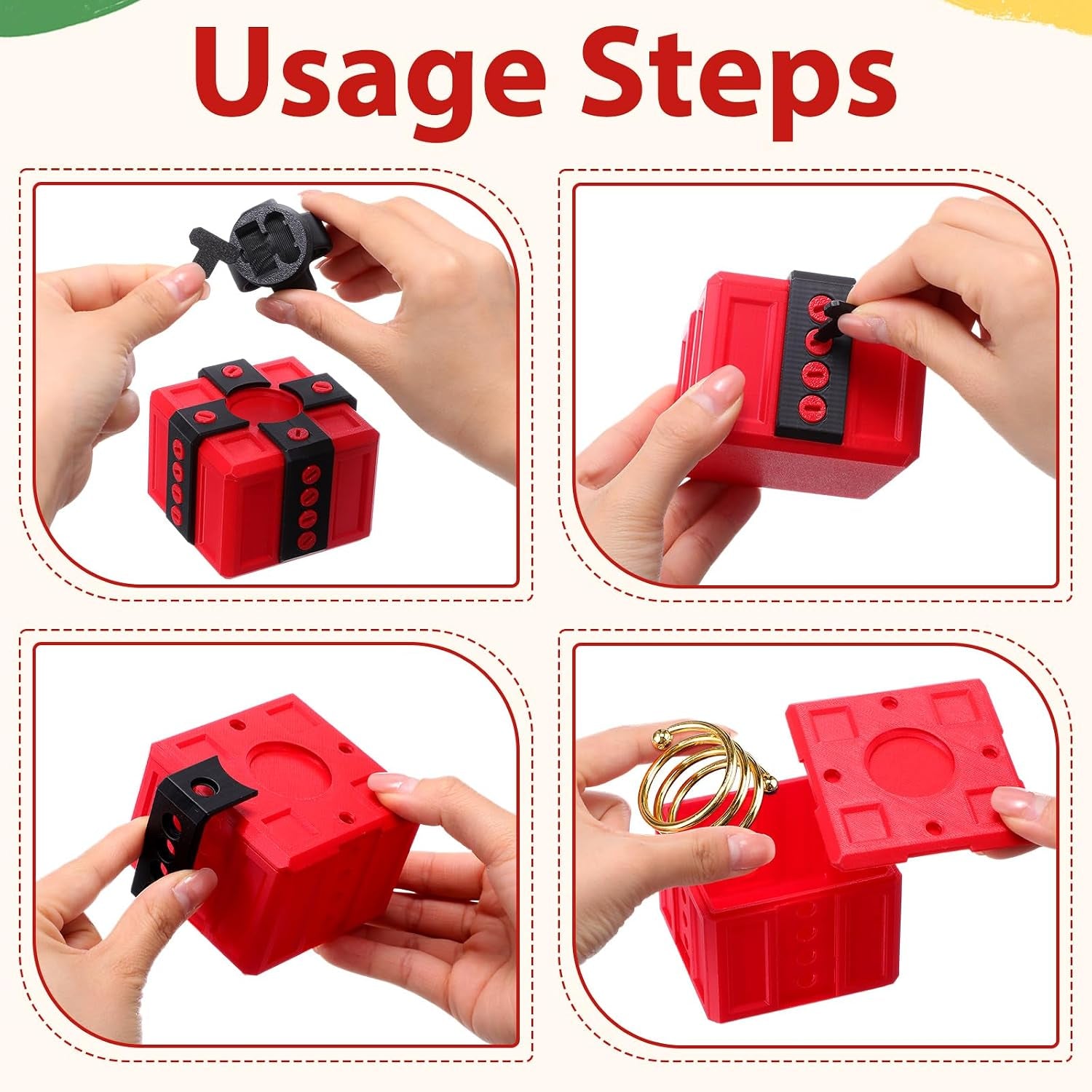2 Pack Gotcha Box Annoying Gift Box with 3D Printed Screw, 3.15'' Gag Prank Gift Boxes, Funny Novelty Money Puzzle Boxes for Card Graduation Birthday Office White Elephant Party Favors