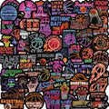 Neon Basketball Stickers for Basketball Fans Boys Water Bottles 50 PCS Waterproof Vinyl Sports Stickers Team Gifts