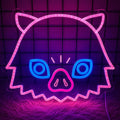 Anime Neon Sign for Wall Decor, 14.1 X 11.8 Inches, Demon LED Lights with USB Powered, Dimmable LED Neon Light for Bedroom, Game Room, Otaku Decor