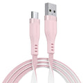 Powertek USB-A to USB-C Two-Tone Pastel Fast Charge Cable, 6 Ft, Pink
