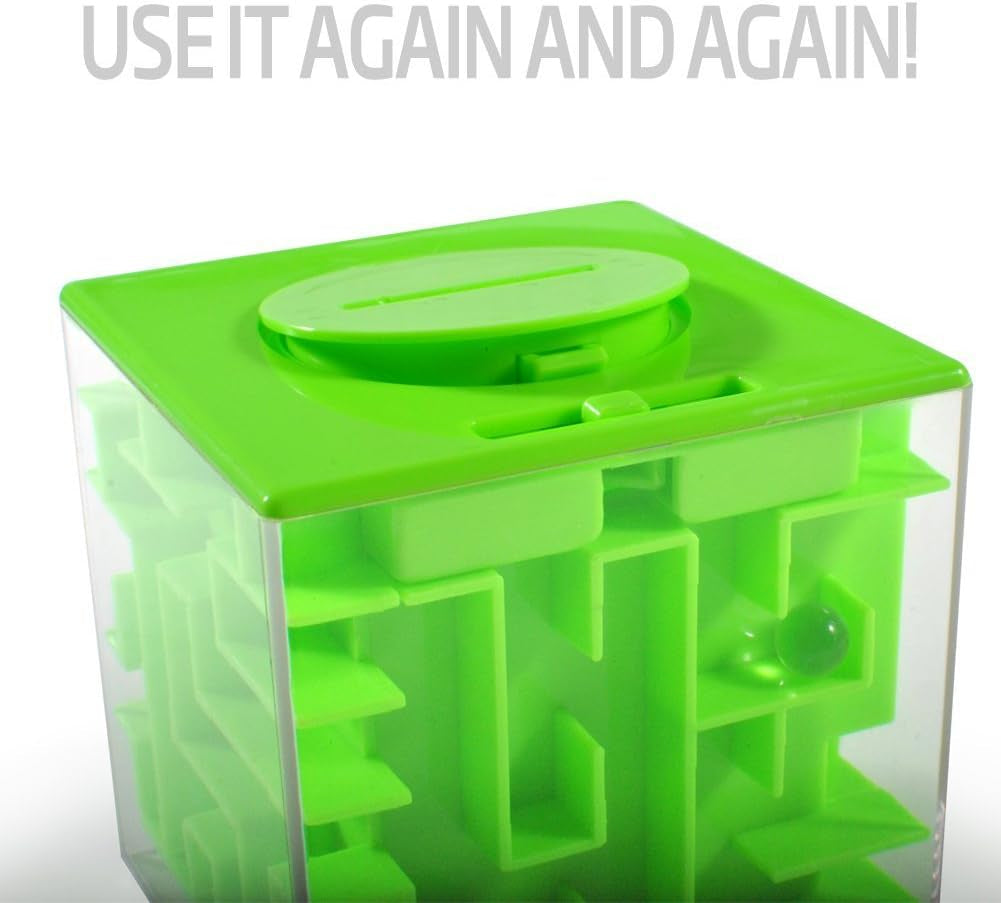 4-Pack  Money Maze Puzzle Boxes - Fun and Educational Brain Teasers for Kids and Adults for Holidays, Birthdays