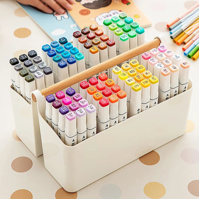 1Pc Multifunctional Storage Holder School Office Portable Pen Holder Storage Box Large Capacity Desktop Sundries Storage Basket