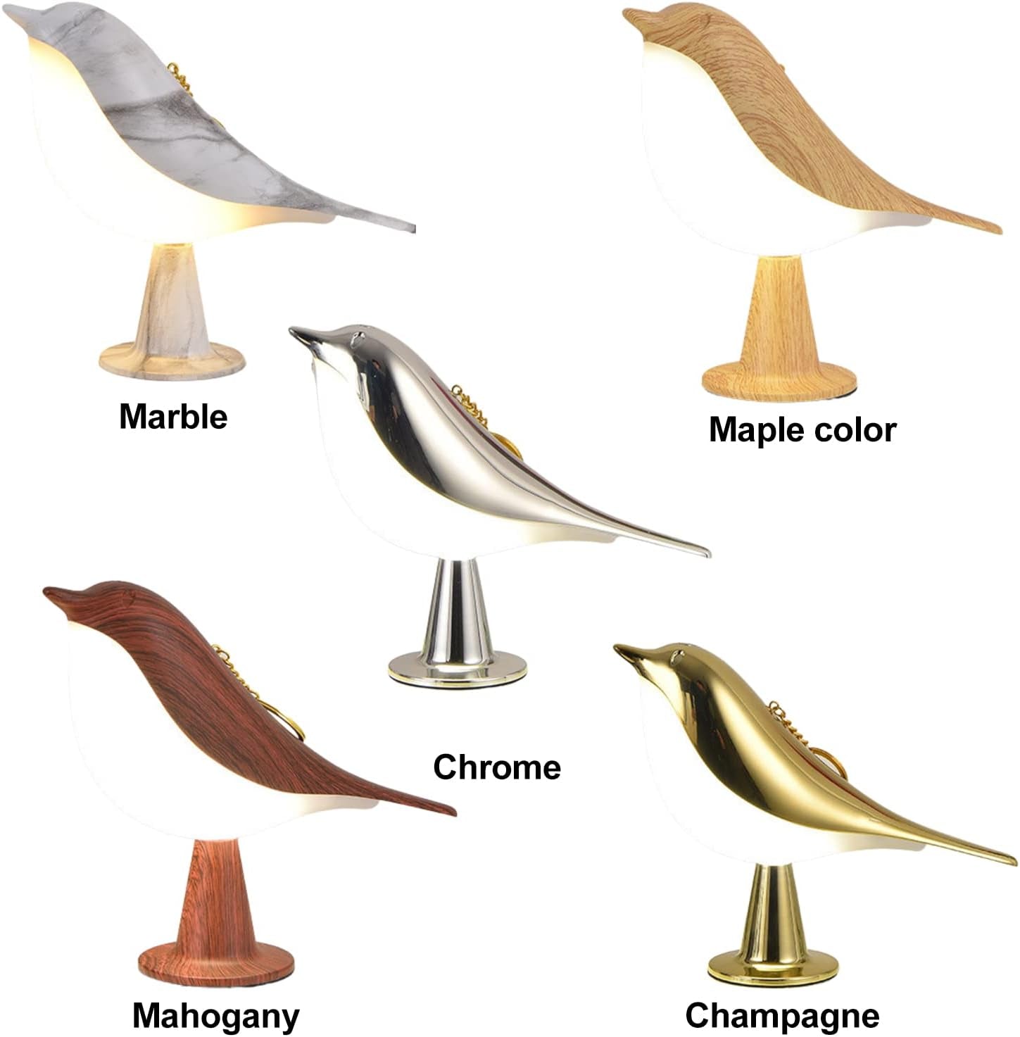 Bedside Touch Control Table Lamp Aroma Lamps Cute Bird Shaped Led Bedside Desk Lamp with USB Charging Port 3 Way Dimmable Creative Night Light Cordless Nightstand Lamp for Bedroom Home Office(Wood)