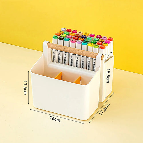 1Pc Multifunctional Storage Holder School Office Portable Pen Holder Storage Box Large Capacity Desktop Sundries Storage Basket
