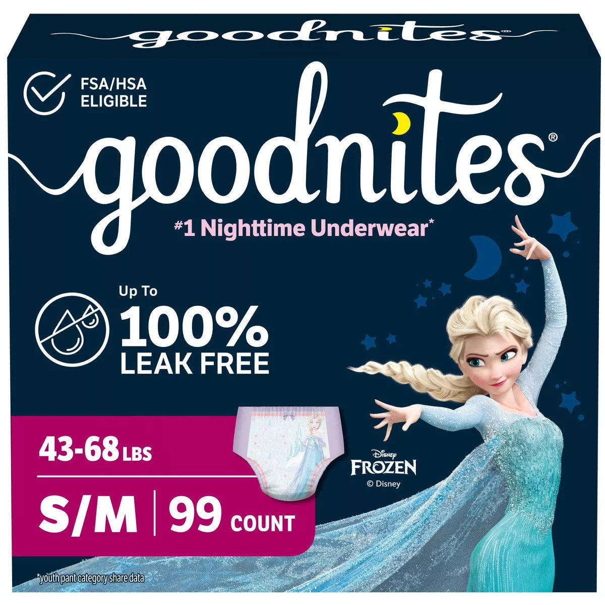Goodnites Girls' Nighttime Underwear - (Select Size and Count)