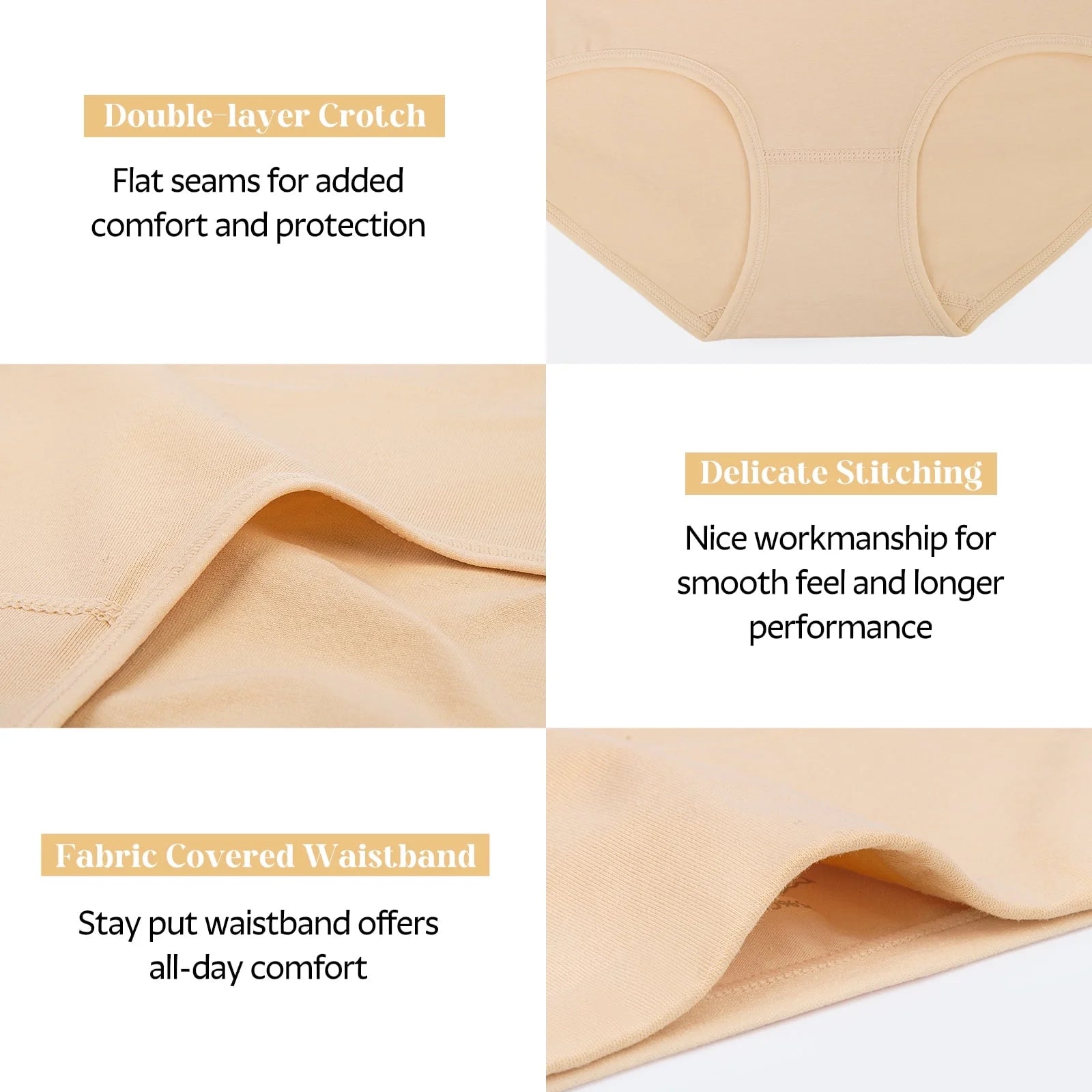 7 Pack Cotton Underwear for Women High Waisted Full Coverage Womens Panties Stretch Soft Ladies Underwear, S-2XL