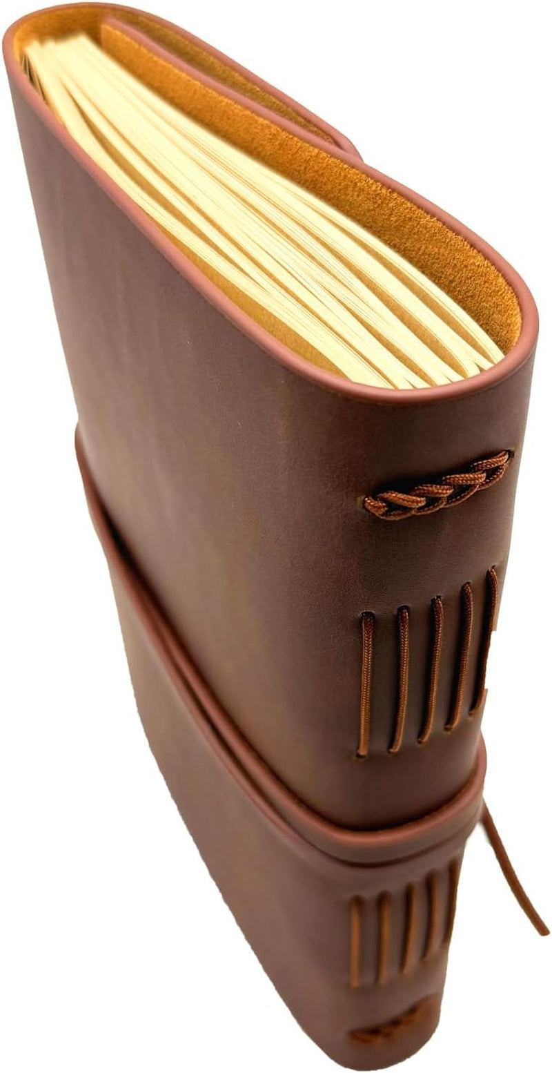 Dark Brown Notebook Journal - Leather Journals for Writing Small Size Diary 5.5X7.5 Inch, Notepad for Women and Man, Gifts,Work,Travel