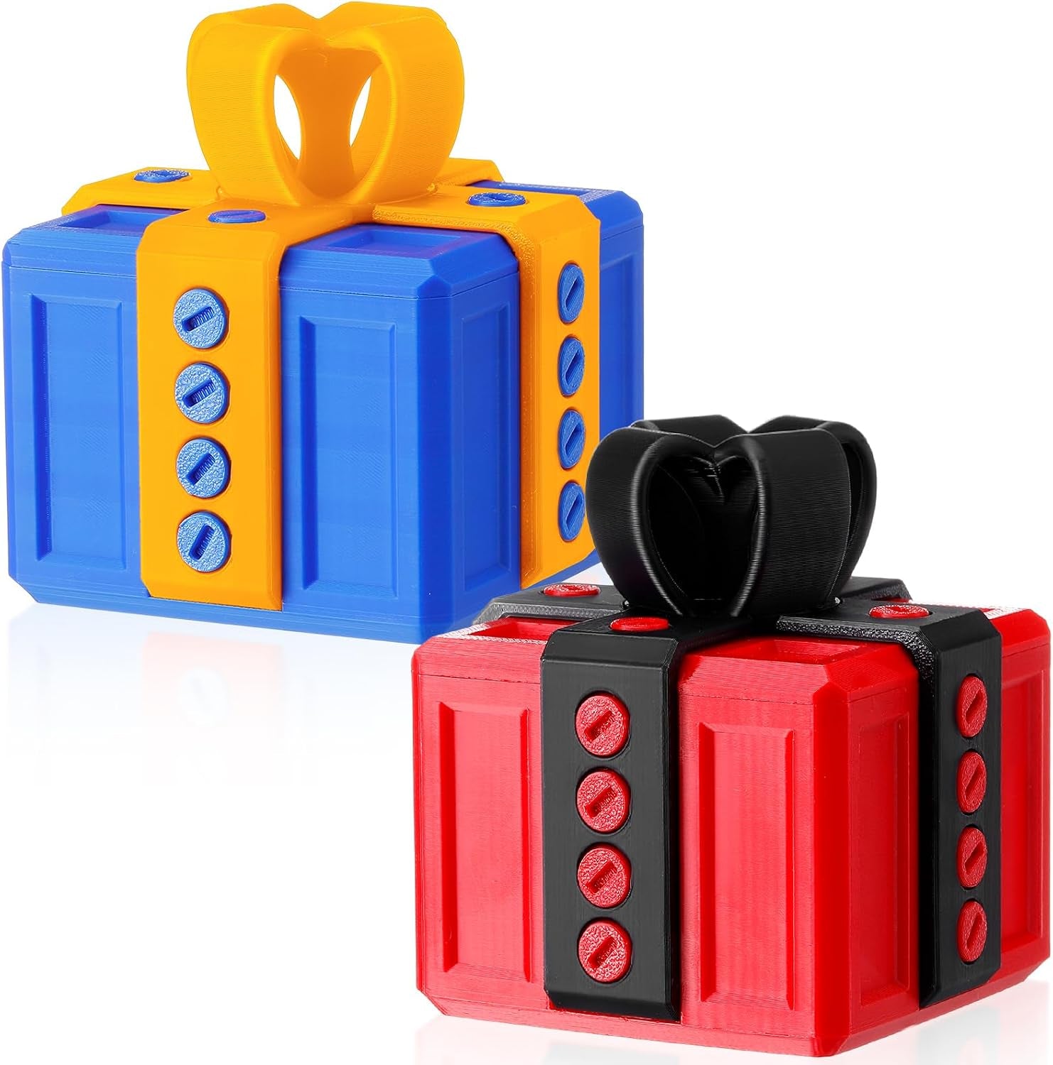 2 Pack Gotcha Box Annoying Gift Box with 3D Printed Screw, 3.15'' Gag Prank Gift Boxes, Funny Novelty Money Puzzle Boxes for Card Graduation Birthday Office White Elephant Party Favors