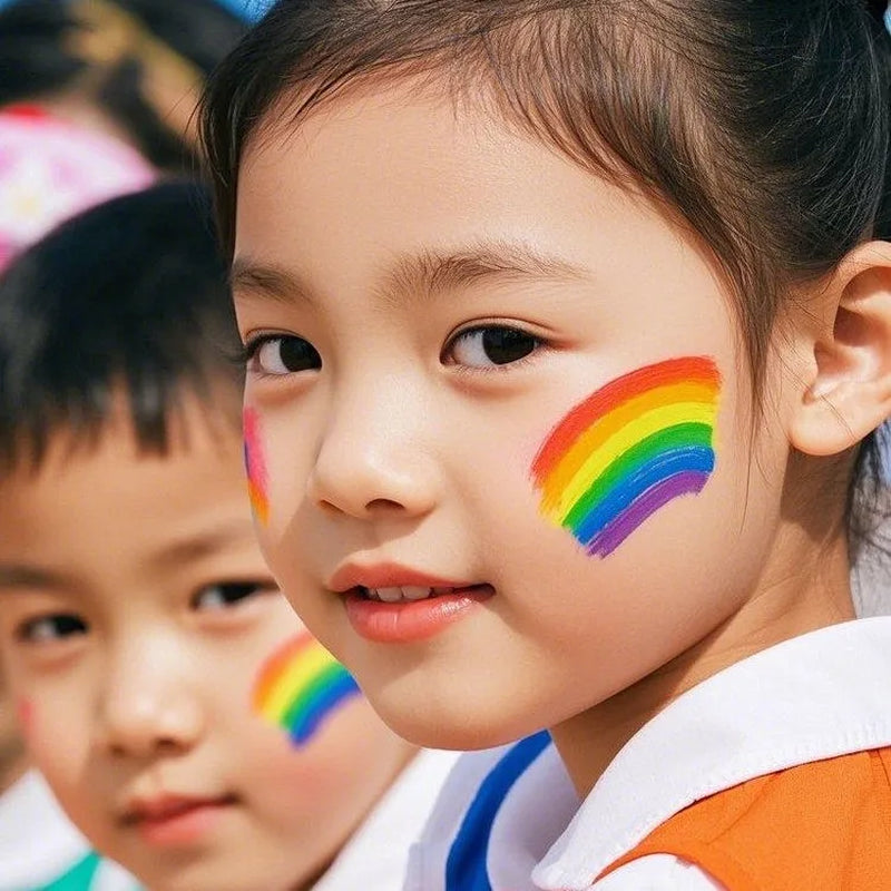 1/6Pcs Rainbow Crayon Paint Color Set - Birthday Party Colorful Theme Oil Pastel Accessories, DIY Rainbow Colors Graffiti Pen