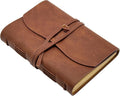 Dark Brown Notebook Journal - Leather Journals for Writing Small Size Diary 5.5X7.5 Inch, Notepad for Women and Man, Gifts,Work,Travel