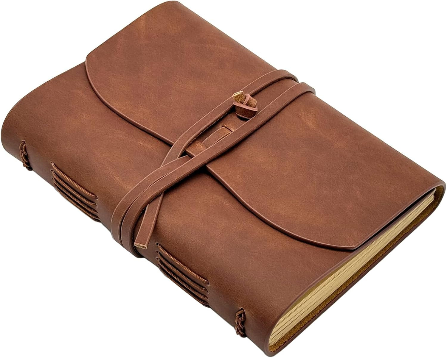 Dark Brown Notebook Journal - Leather Journals for Writing Small Size Diary 5.5X7.5 Inch, Notepad for Women and Man, Gifts,Work,Travel