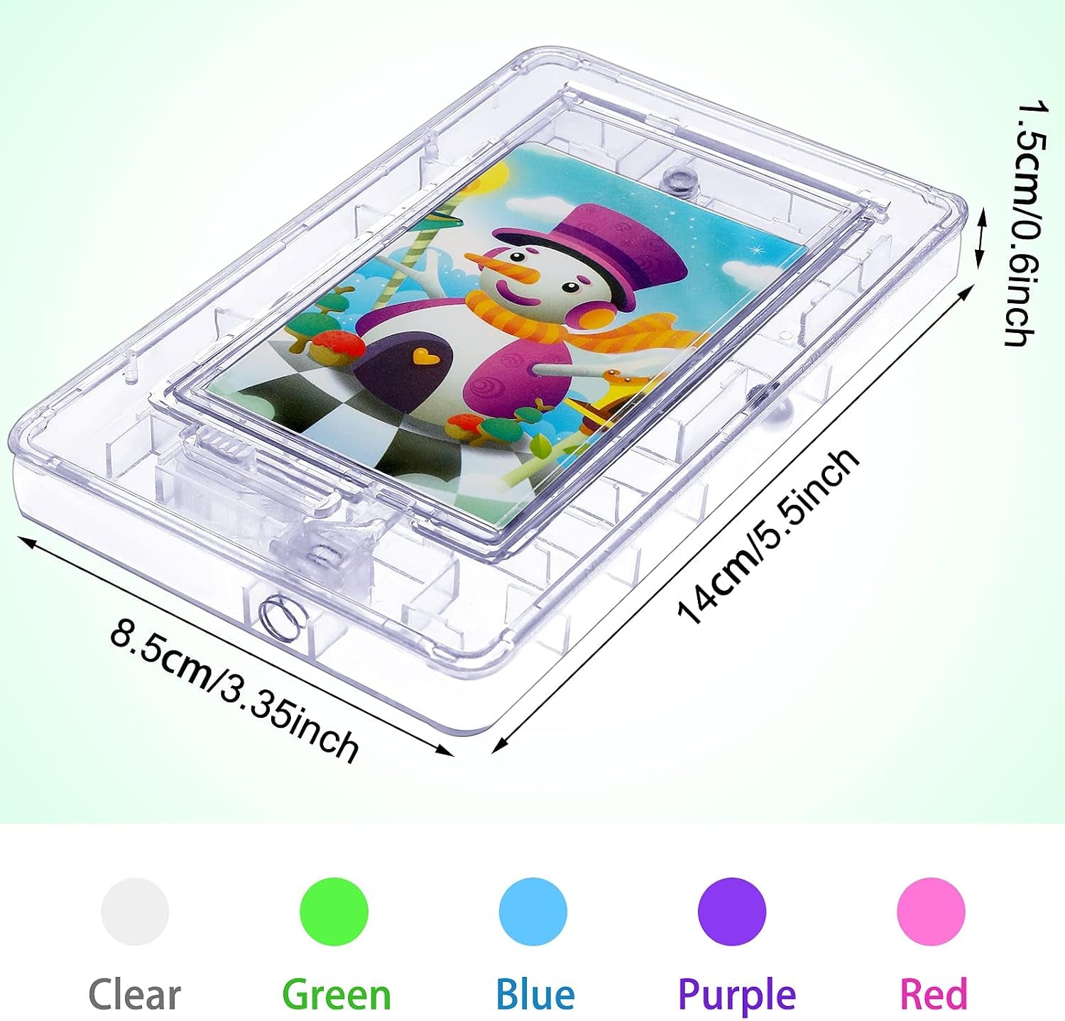 2-Piece Maze Puzzle Present Box - Plastic Card Holder, Intellectual Pinball Machine Game - Fun & Challenging for Teens & Adults (Clear, Pink)