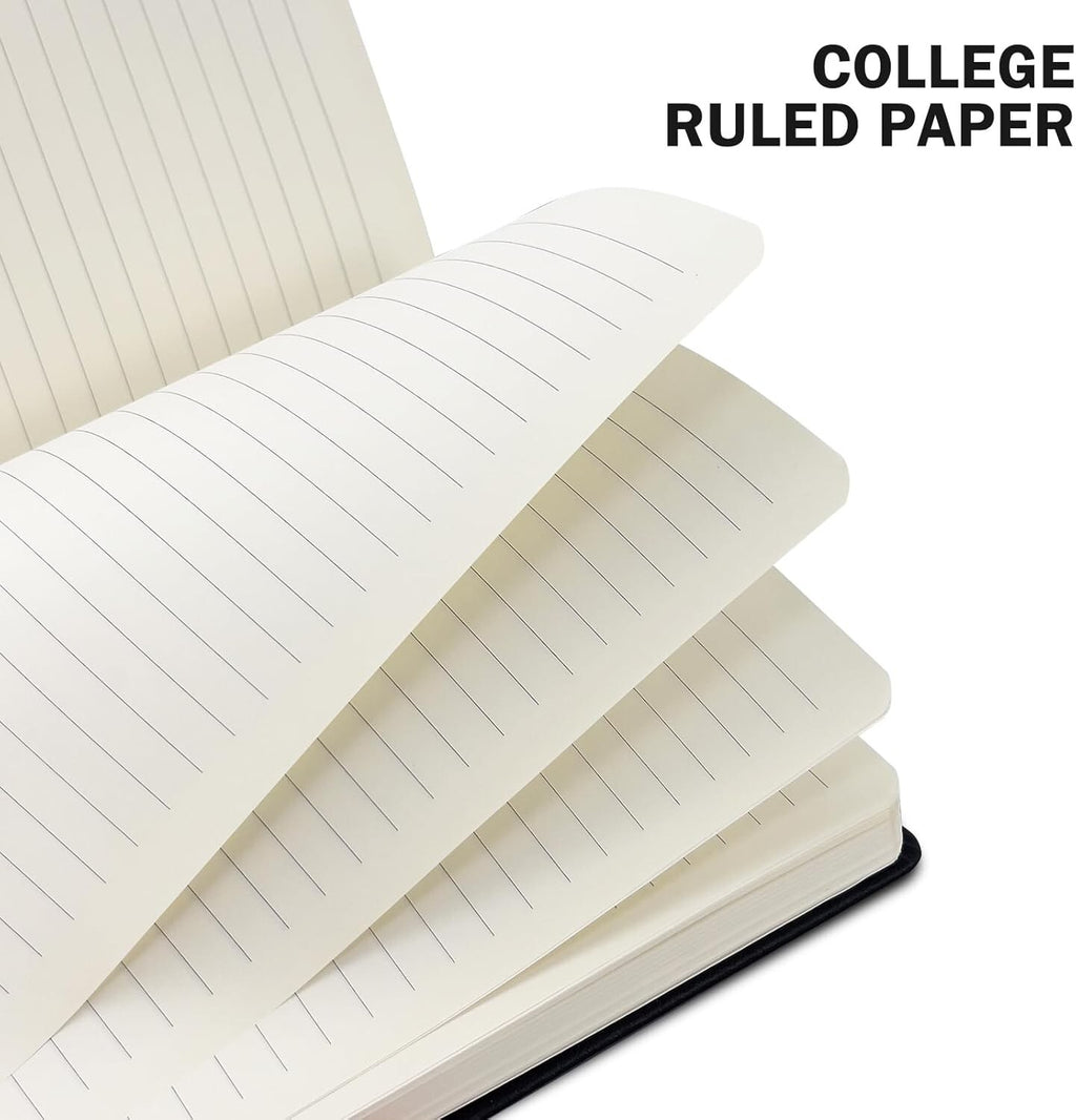 Lined Black Journal Notebook for Writing, 192 Pages, A5 Hardcover Notebooks For