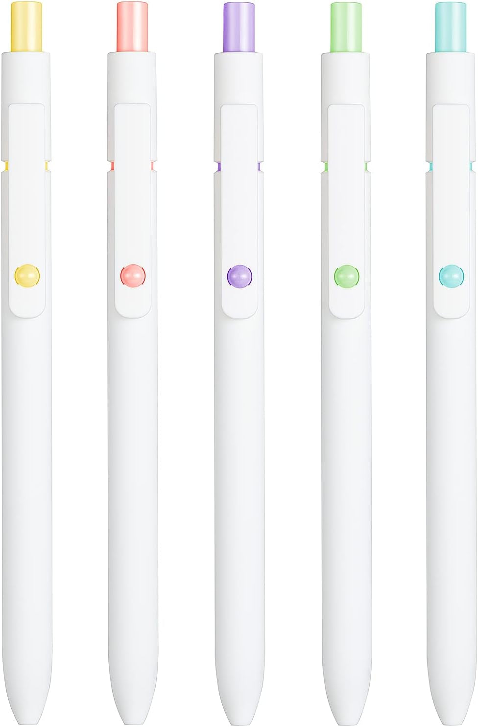 5 PCS Gel Pens Quick Dry Ink Pens Black Ink 0.5Mm Fine Point Premium Retractable Ballpoint Pens Retro Style