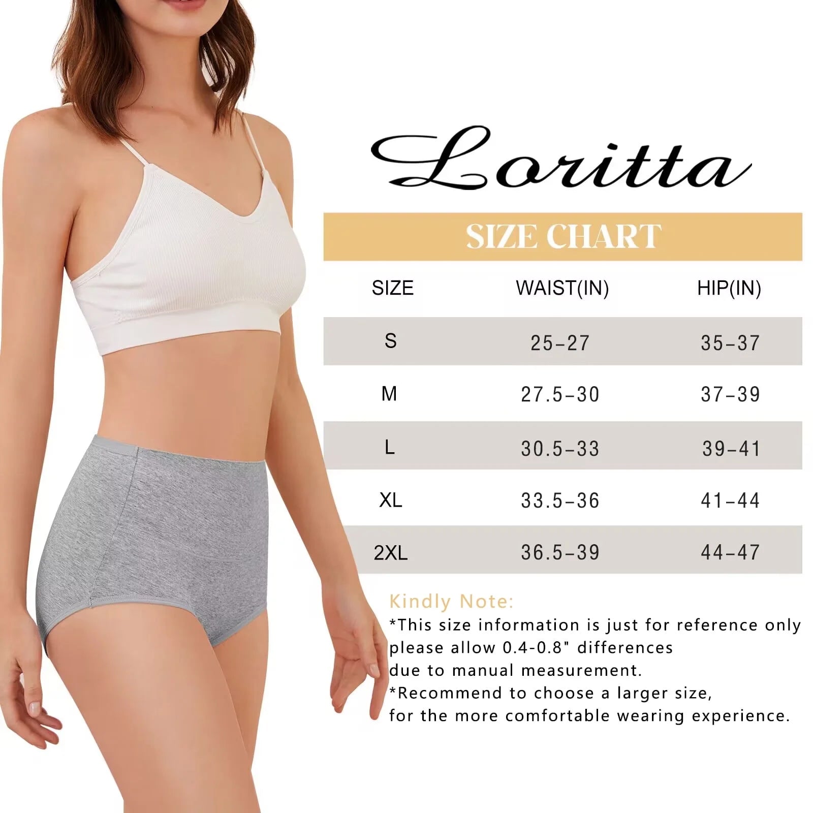 7 Pack Cotton Underwear for Women High Waisted Full Coverage Womens Panties Stretch Soft Ladies Underwear, S-2XL