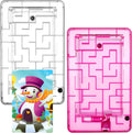 2-Piece Maze Puzzle Present Box - Plastic Card Holder, Intellectual Pinball Machine Game - Fun & Challenging for Teens & Adults (Clear, Pink)