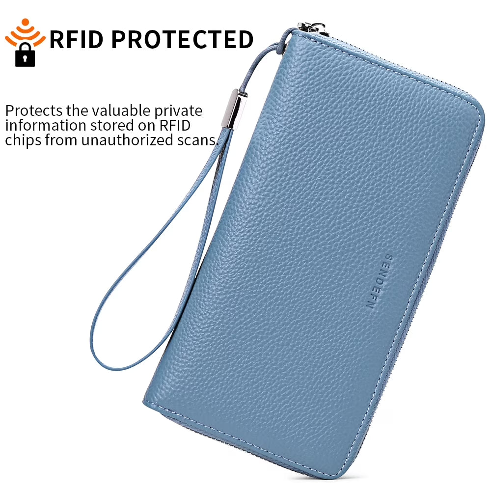 Multiple Card Holder Women Leather Wallet, Blue