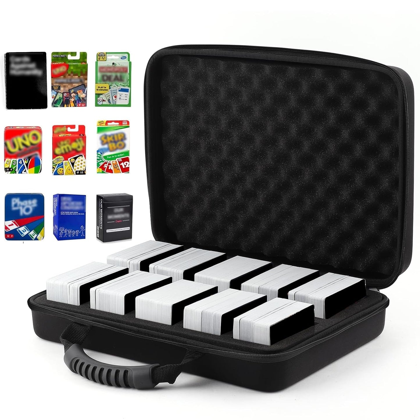1200-2200 Card Game Case for Cards against Humanity Game,Collectible Trading Card Storage Holder Compatible for Pokemon Cards, Sports Card and Baseball Cards,Playing Card Travel Carrying Case Fit All