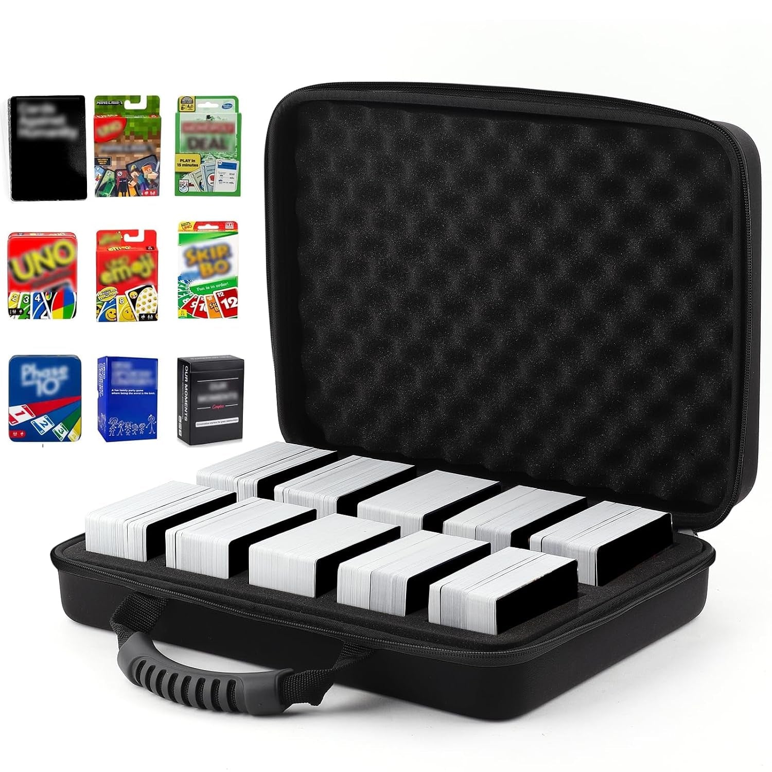 1200-2200 Card Game Case for Cards against Humanity Game,Collectible Trading Card Storage Holder Compatible for Pokemon Cards, Sports Card and Baseball Cards,Playing Card Travel Carrying Case Fit All