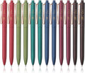 - Retractable Gel Pens, 12 Pack, Black Ink | Metallic Dark Vintage Barrels, Fine Point 0.5 Mm, Fast Dry, Smooth Writing, Cute Pens for Drawing