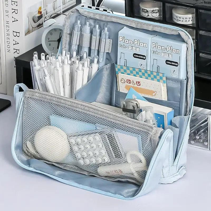Large Capacity Pencil Case Simple Stationery Box Student Stationery Bag Storage Bag Office Stationery Supplies