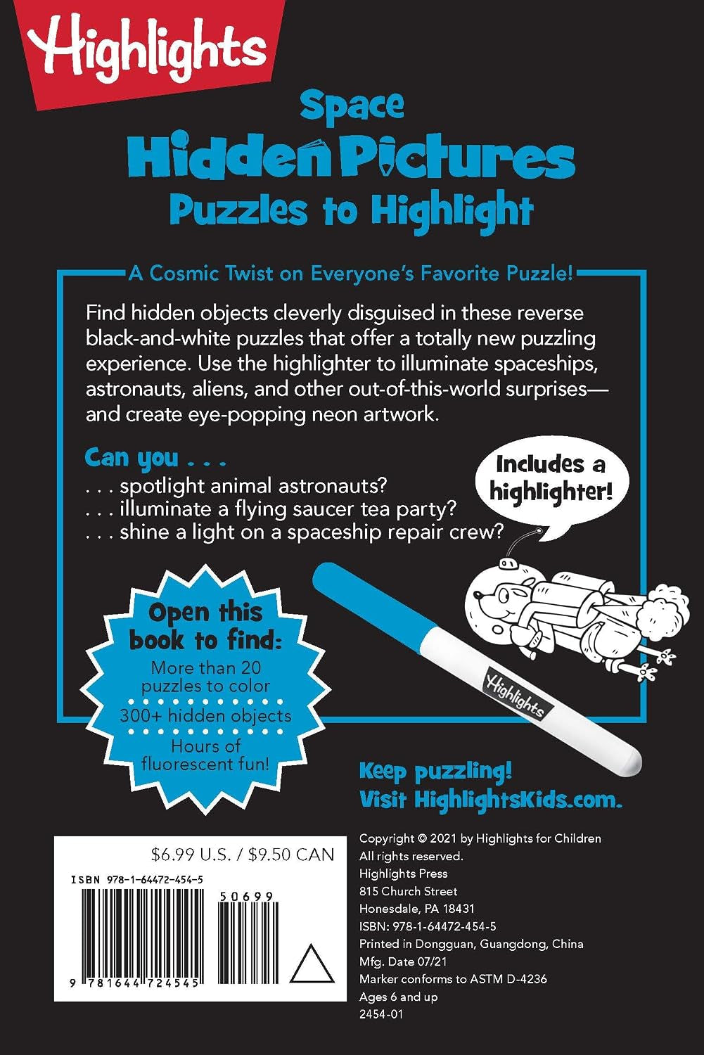 Space Hidden Pictures Puzzles to Highlight: Space-Themed Hidden Pictures Activity Book for Kids with Neon Highlighter Puzzles (Highlights Hidden Pictures Puzzles to Highlight Activity Books)