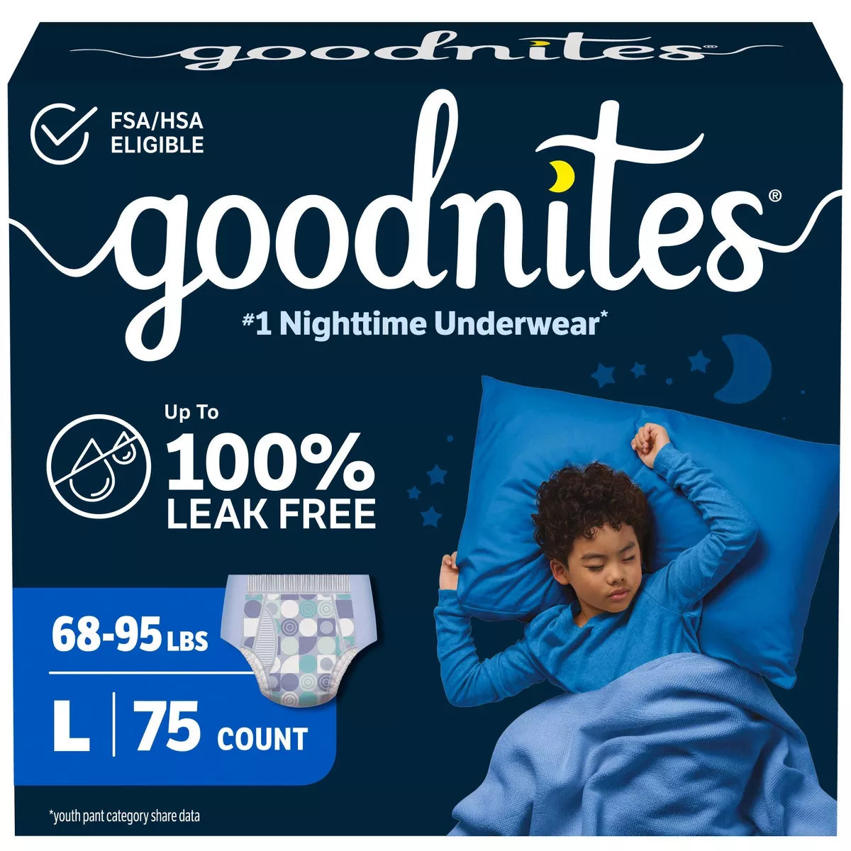 Goodnites Boys' Nighttime Underwear - (Select Size and Count)