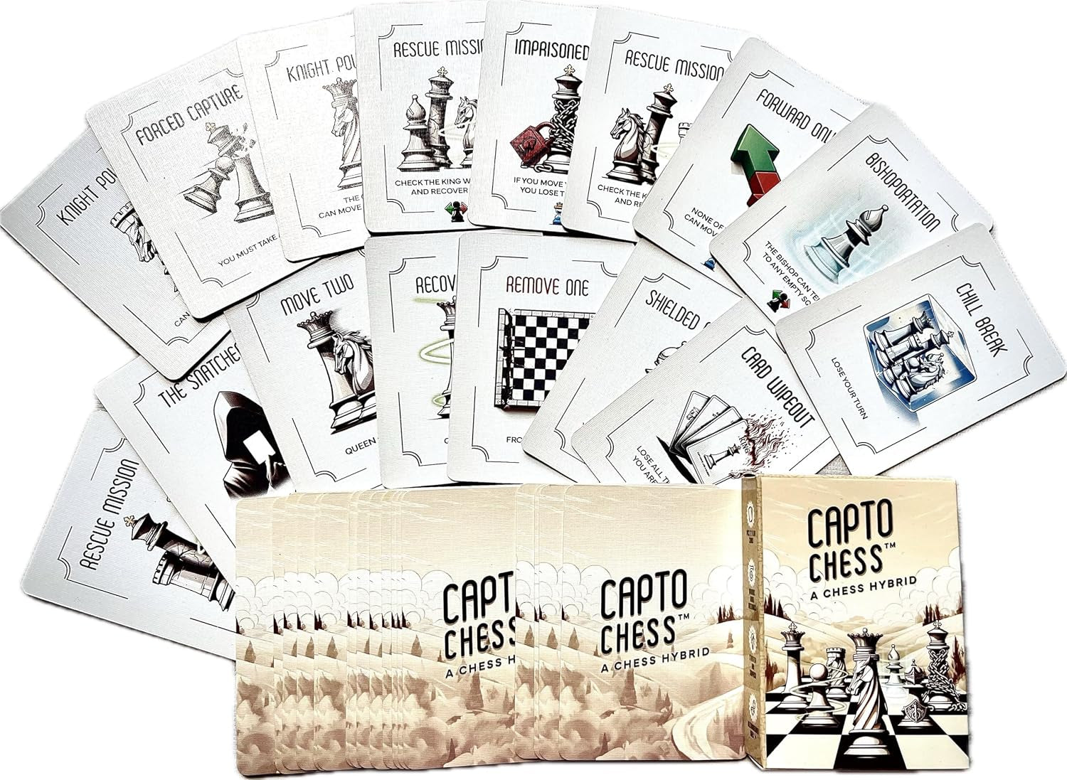 Cards Strategy Deck for Chess Sets | Fun Chess Variant Game & Gift for Chess Players