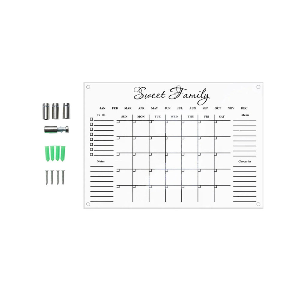 Clearance Office&Craft&Stationery under $5 Wall Acrylic Weekly Planner Board Clear Dry Erases Calendar Planner Reusable Weekly Daily to Do List Board