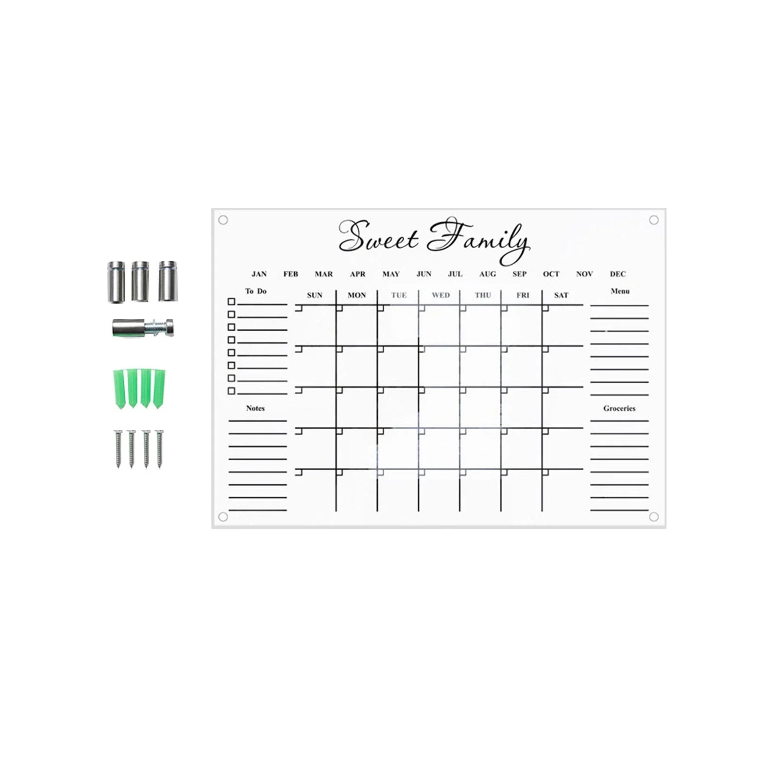 Clearance Office&Craft&Stationery under $5 Wall Acrylic Weekly Planner Board Clear Dry Erases Calendar Planner Reusable Weekly Daily to Do List Board
