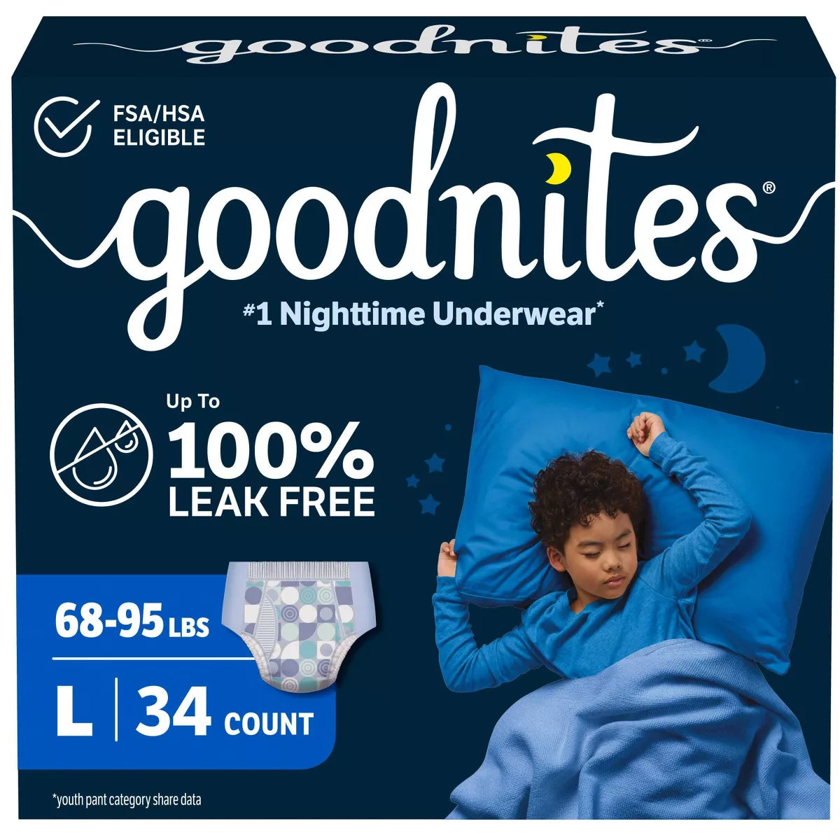 Goodnites Boys' Nighttime Underwear - (Select Size and Count)
