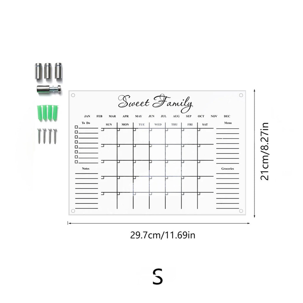 Clearance Office&Craft&Stationery under $5 Wall Acrylic Weekly Planner Board Clear Dry Erases Calendar Planner Reusable Weekly Daily to Do List Board