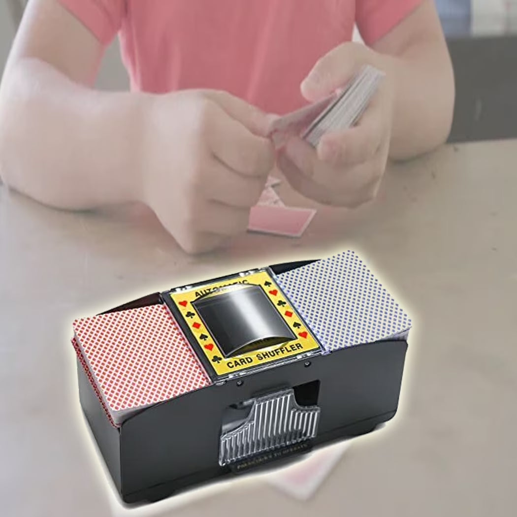 - Automatic Card Shuffler Playing Card Uno Texas Poker Games- 2 Deck Black