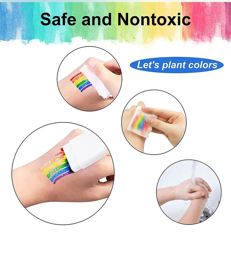 1/6Pcs Rainbow Crayon Paint Color Set - Birthday Party Colorful Theme Oil Pastel Accessories, DIY Rainbow Colors Graffiti Pen