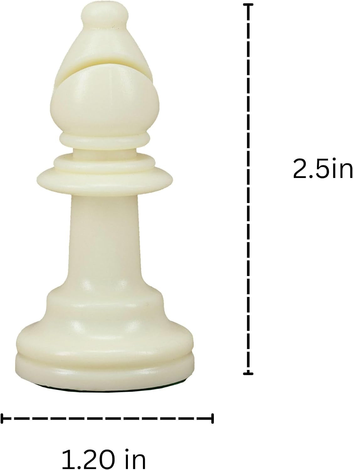 Replacement Staunton Chess Piece - Light Bishop for Tournament Chess Set, Plastic Chess Piece with Felt Bottom, Classic Design, Replacement Chess Pieces for Chess Set