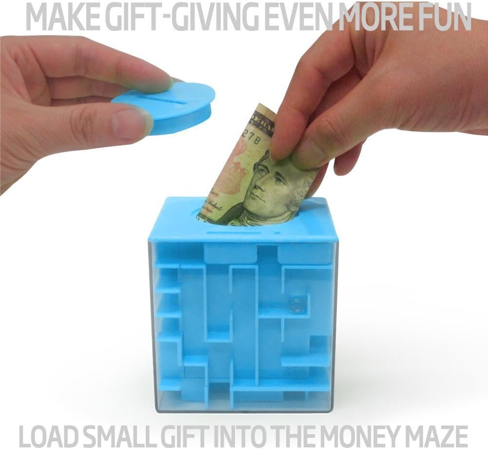 4-Pack  Money Maze Puzzle Boxes - Fun and Educational Brain Teasers for Kids and Adults for Holidays, Birthdays