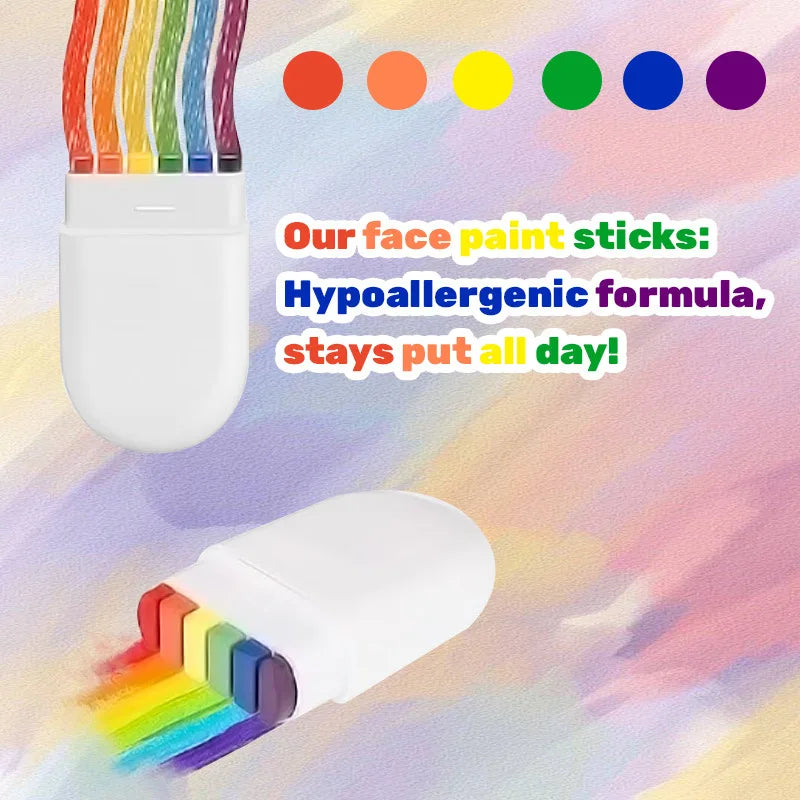 1/6Pcs Rainbow Crayon Paint Color Set - Birthday Party Colorful Theme Oil Pastel Accessories, DIY Rainbow Colors Graffiti Pen