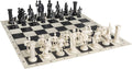 Roman Chess Set - Vinyl Chess Board Black/White- Size 17,3" + Roman Chess Pieces 3,75" Black/White