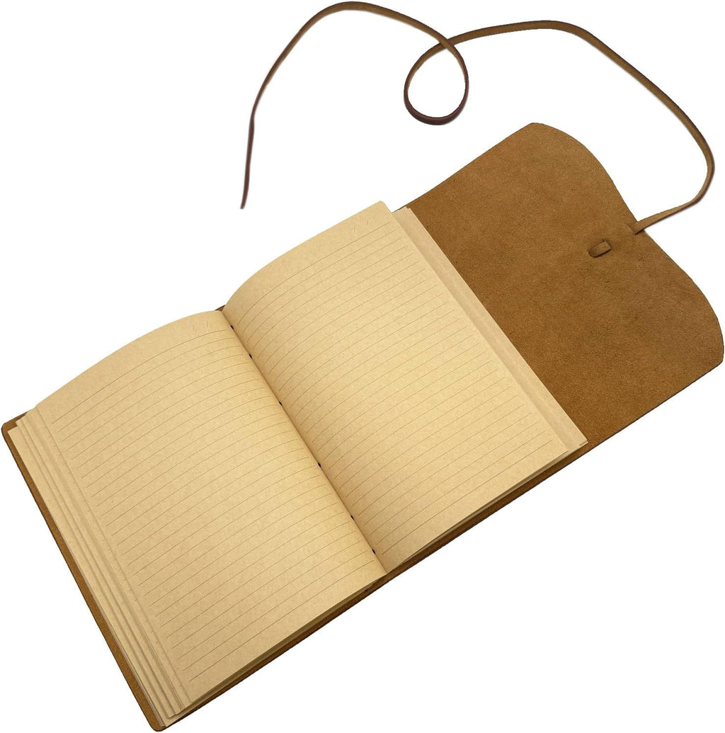 Dark Brown Notebook Journal - Leather Journals for Writing Small Size Diary 5.5X7.5 Inch, Notepad for Women and Man, Gifts,Work,Travel