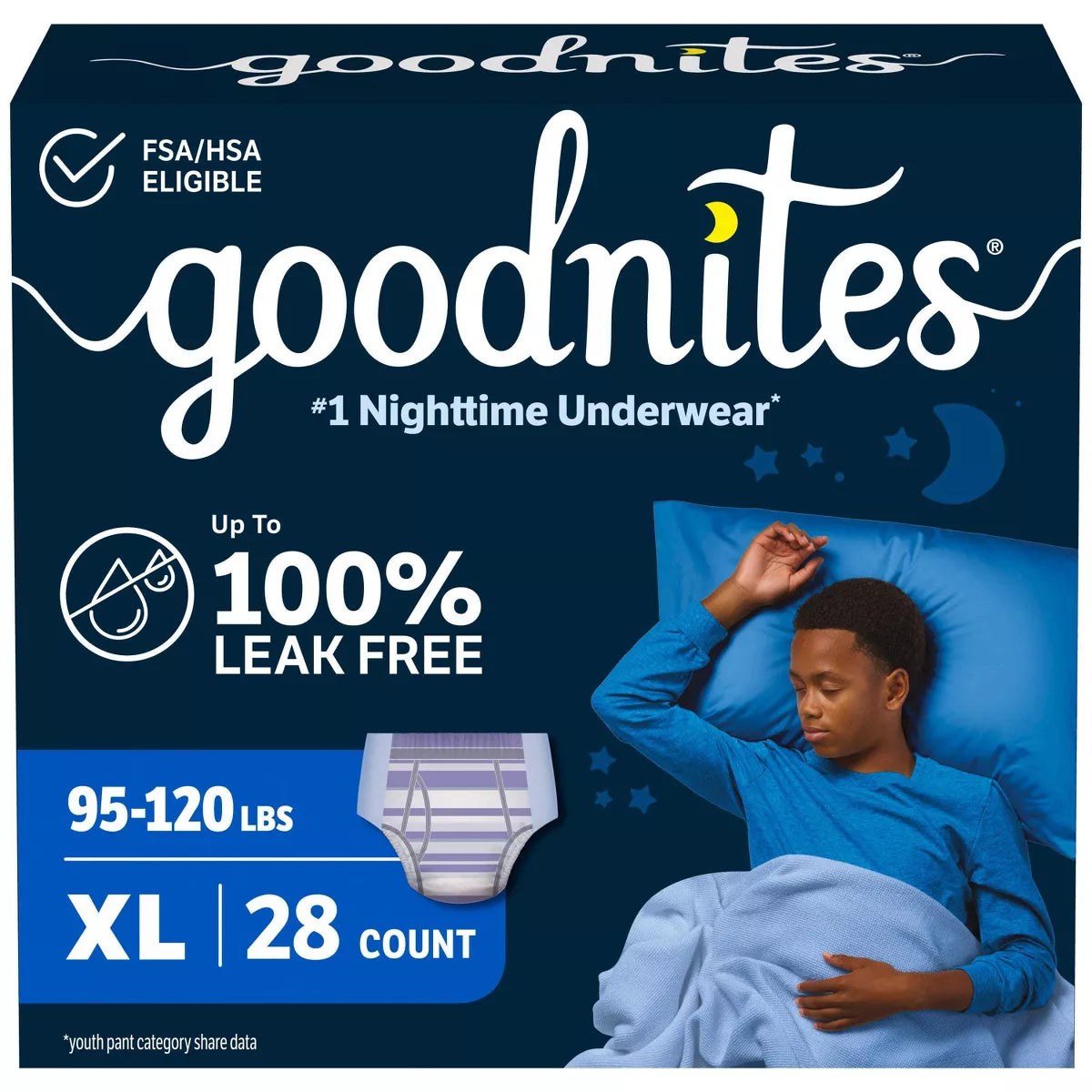 Goodnites Boys' Nighttime Underwear - (Select Size and Count)