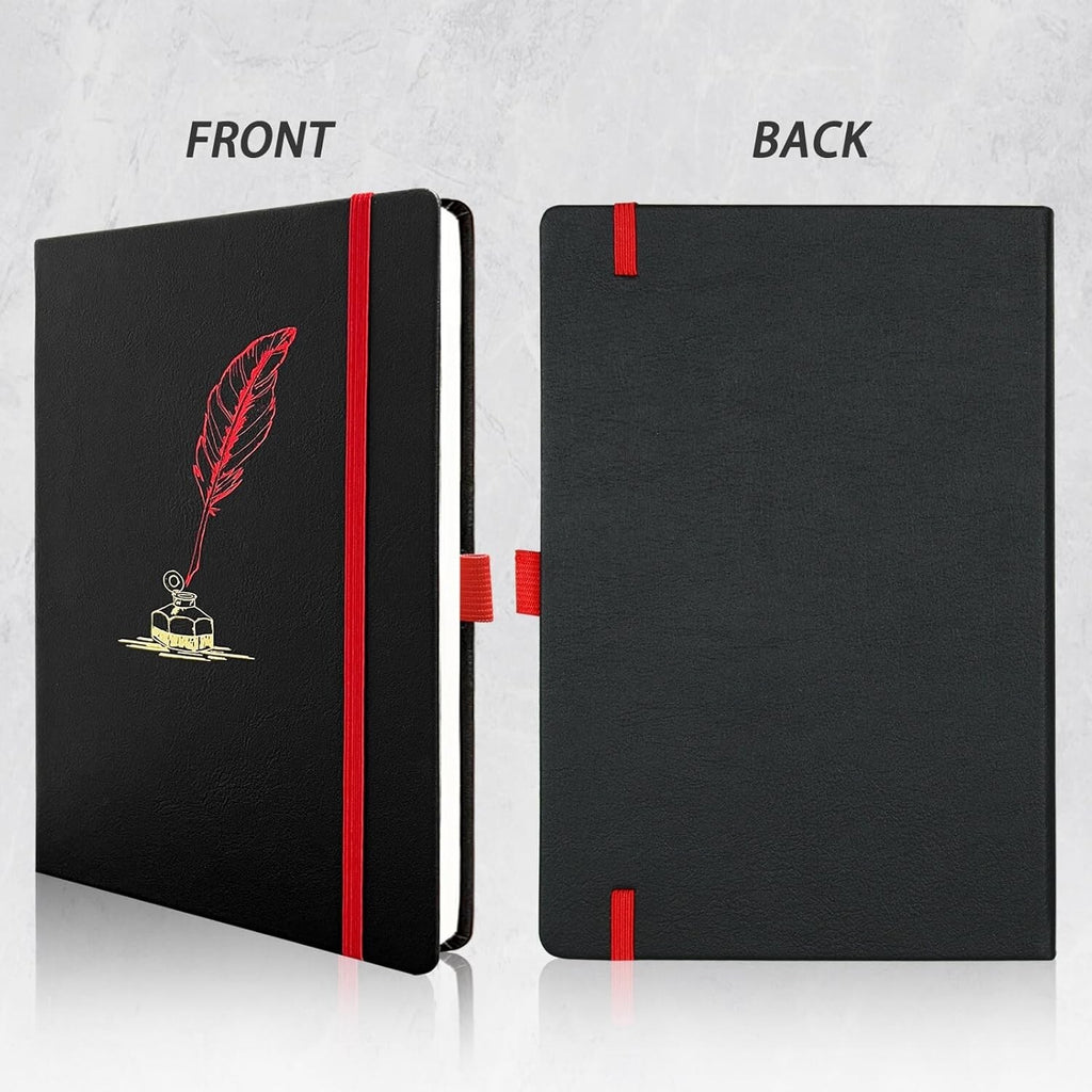 Lined Black Journal Notebook for Writing, 192 Pages, A5 Hardcover Notebooks For