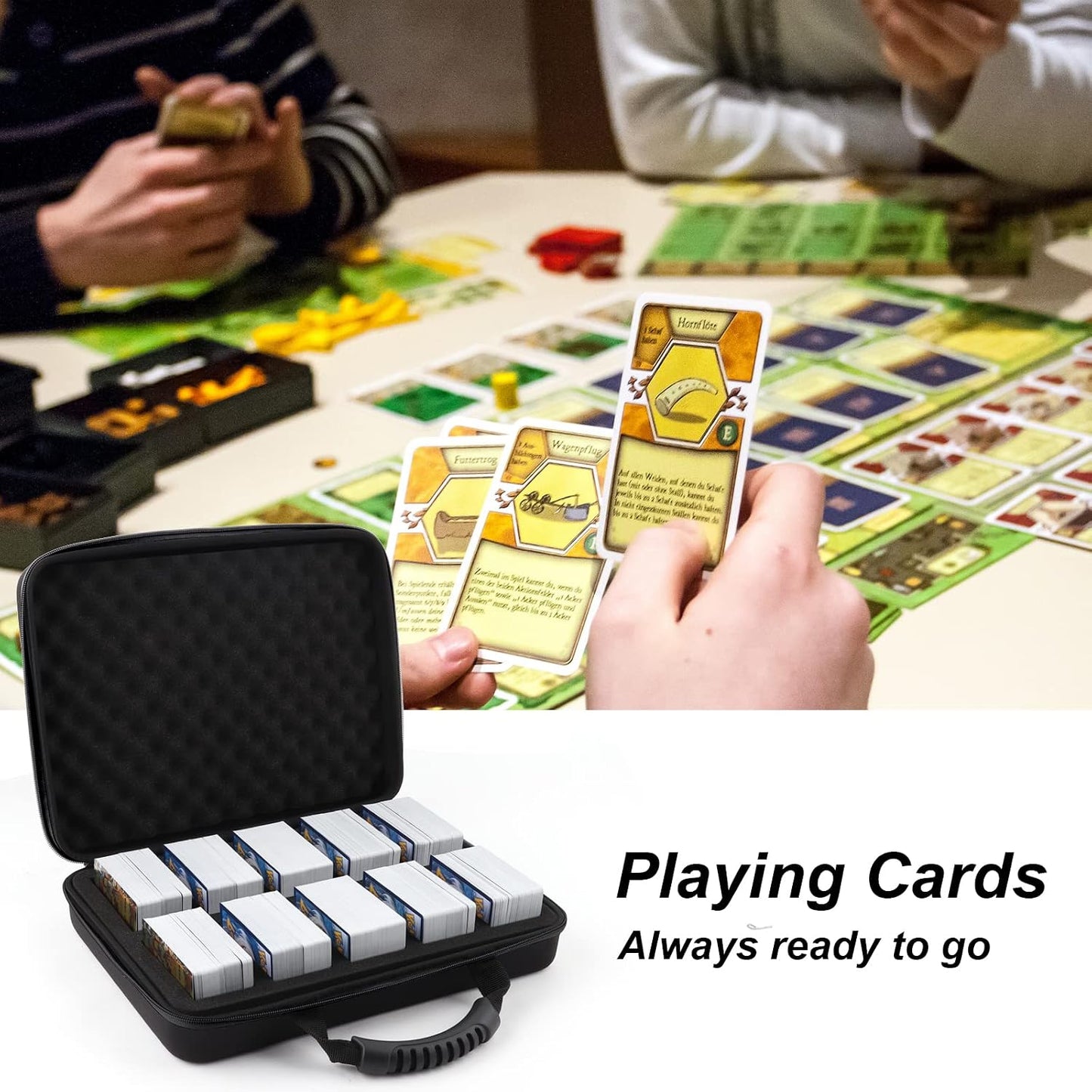 1200-2200 Card Game Case for Cards against Humanity Game,Collectible Trading Card Storage Holder Compatible for Pokemon Cards, Sports Card and Baseball Cards,Playing Card Travel Carrying Case Fit All