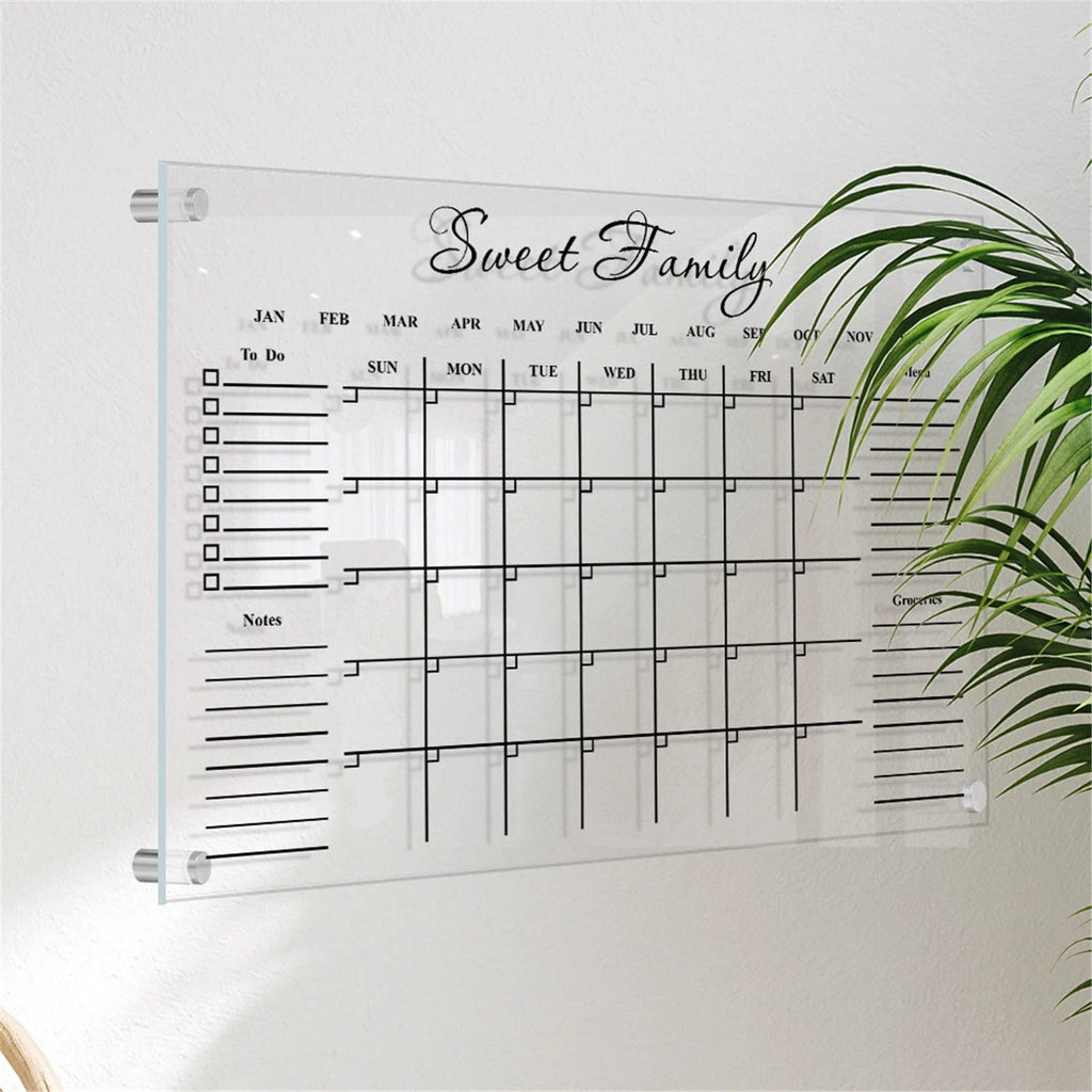 Clearance Office&Craft&Stationery under $5 Wall Acrylic Weekly Planner Board Clear Dry Erases Calendar Planner Reusable Weekly Daily to Do List Board