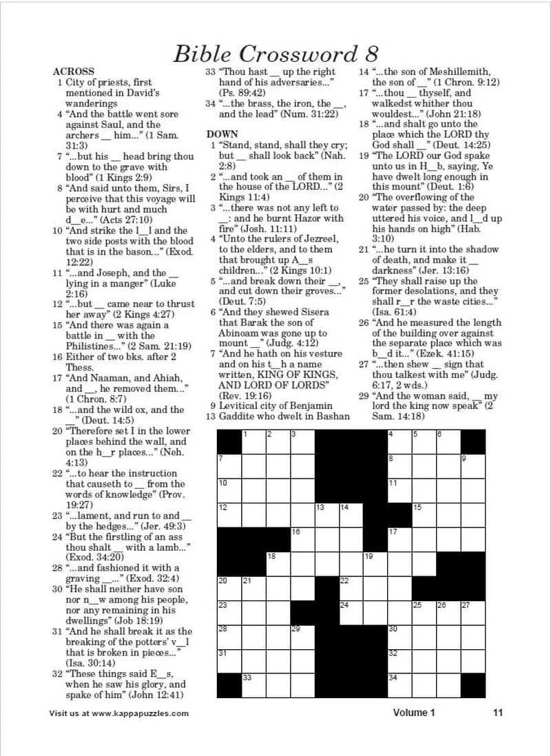 Bible Crosswords Puzzle Book