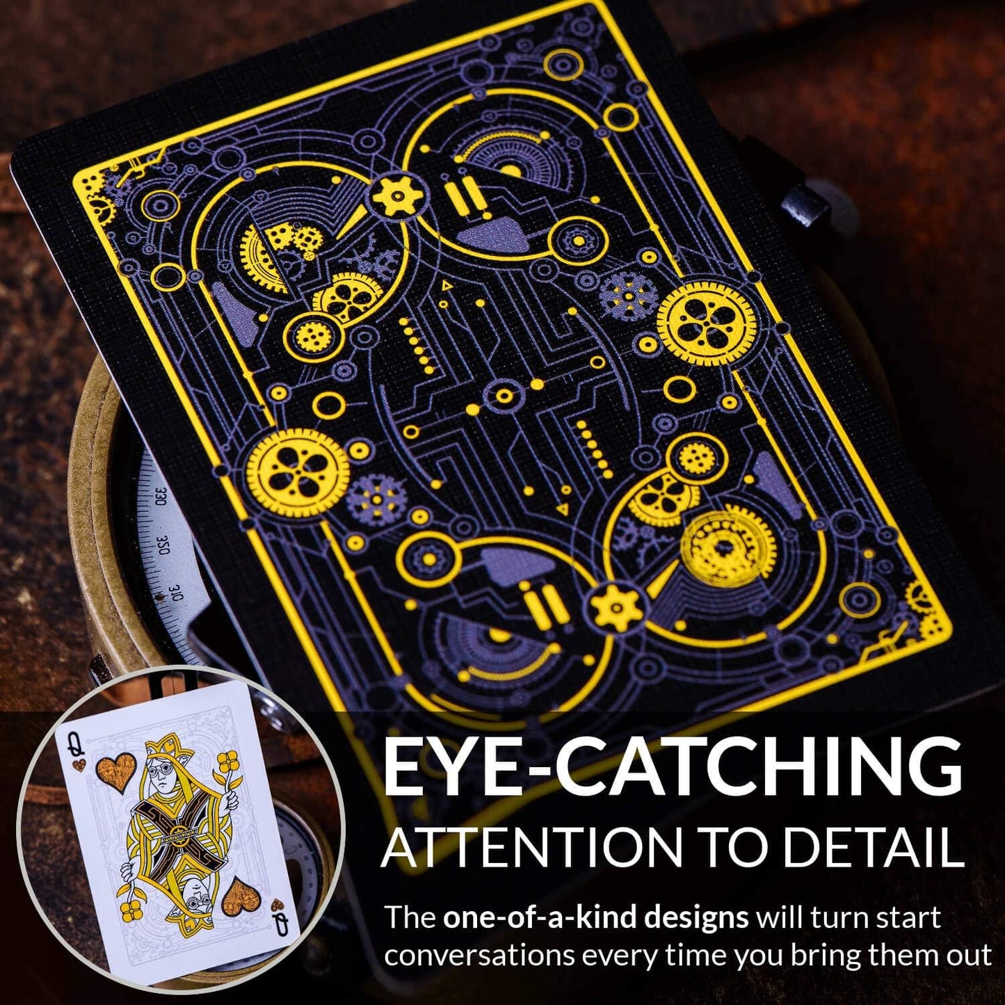 Cyberpunk Gold Playing Cards, Cardistry Decks, White Deck of Playing Cards for Kids & Adults, Cool Playing Cards with Card Game E-Book, Unique Playing Cards for Poker, Cyberpunk Cards