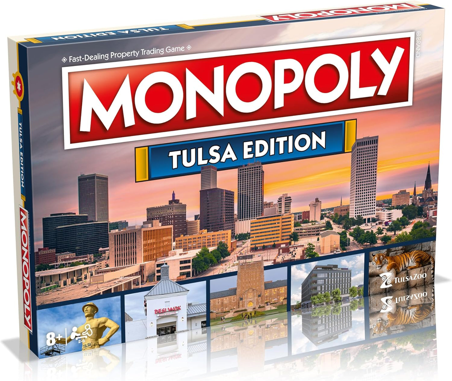 Monopoly Board Game Tulsa Edition: 2-6 Players Family Board Games for Kids and Adults, Board Games for Kids 8 and Up, for Kids and Adults, Ideal for Game Night