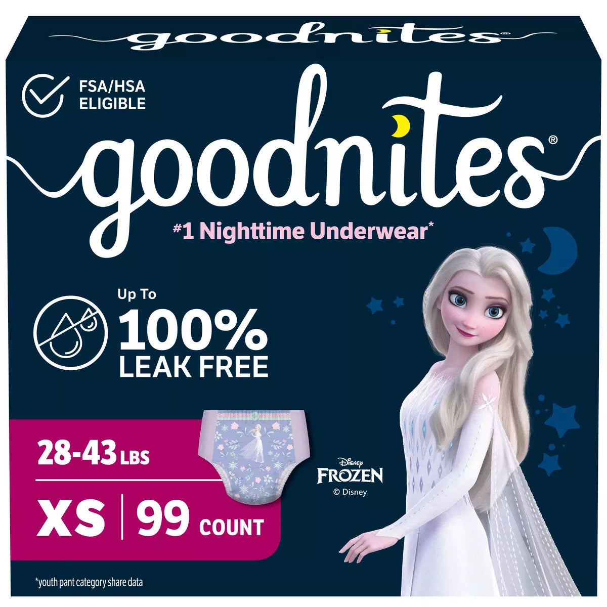 Goodnites Girls' Nighttime Underwear - (Select Size and Count)