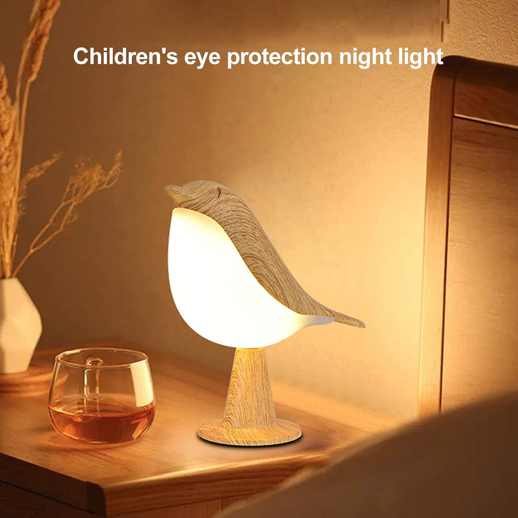 Bedside Touch Control Table Lamp Aroma Lamps Cute Bird Shaped Led Bedside Desk Lamp with USB Charging Port 3 Way Dimmable Creative Night Light Cordless Nightstand Lamp for Bedroom Home Office(Wood)